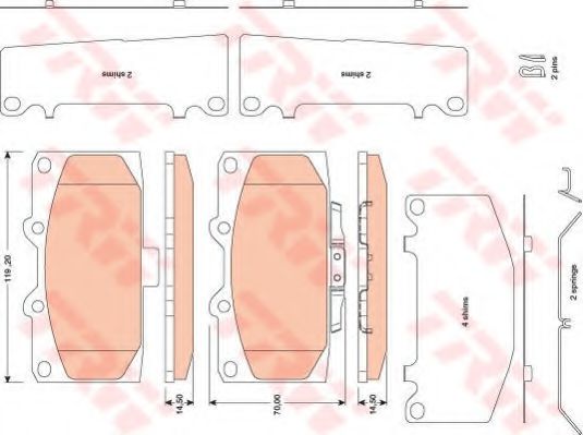 set placute frana,frana disc