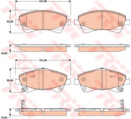 set placute frana,frana disc