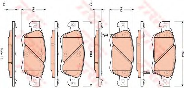 set placute frana,frana disc