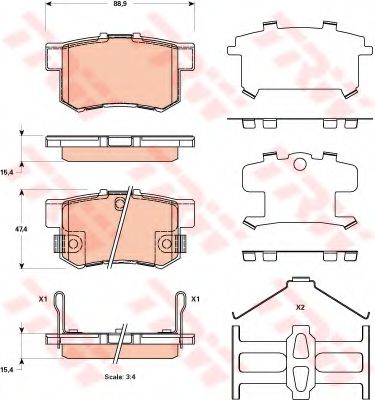 set placute frana,frana disc