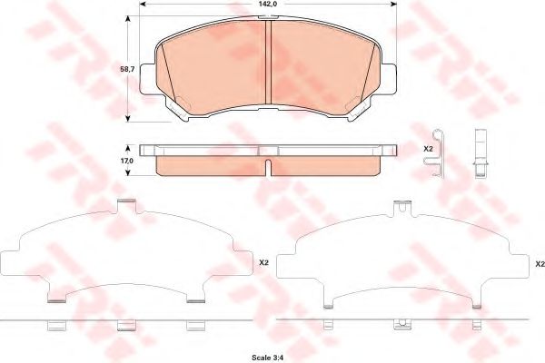 set placute frana,frana disc