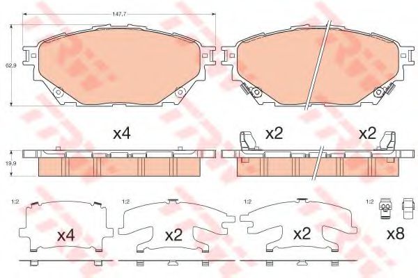 set placute frana,frana disc