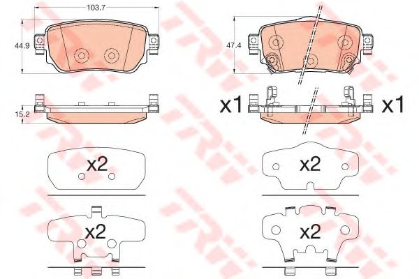 set placute frana,frana disc