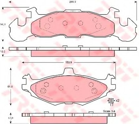 set placute frana,frana disc