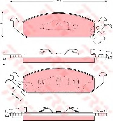 set placute frana,frana disc