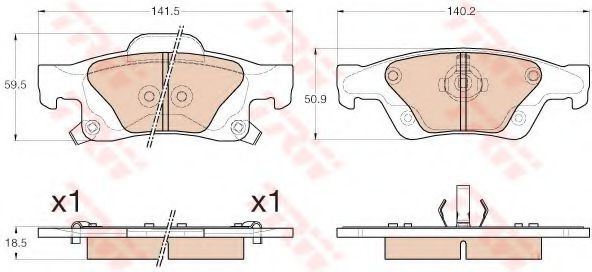 set placute frana,frana disc