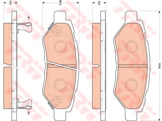 set placute frana,frana disc