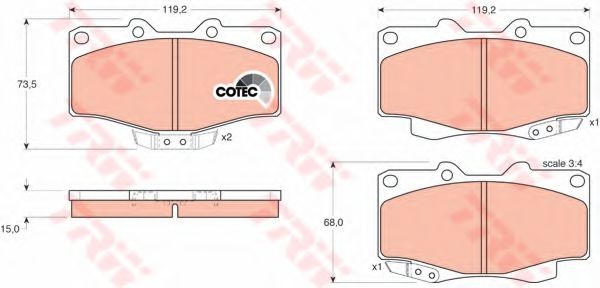 set placute frana,frana disc