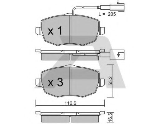 set placute frana,frana disc