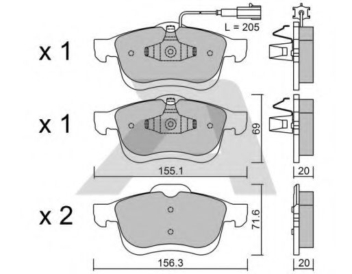 set placute frana,frana disc