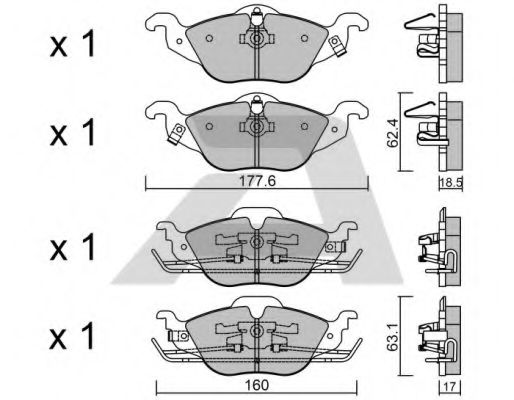 set placute frana,frana disc