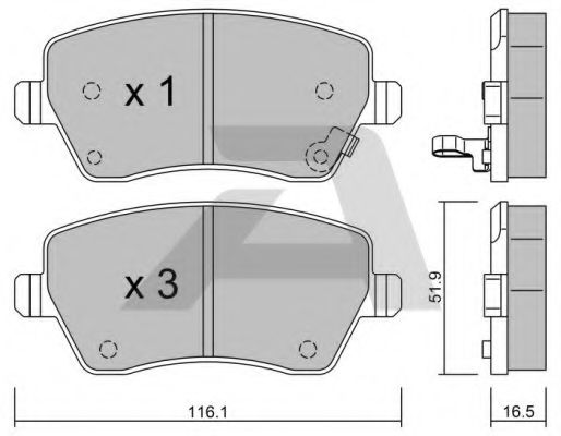 set placute frana,frana disc