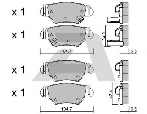 set placute frana,frana disc