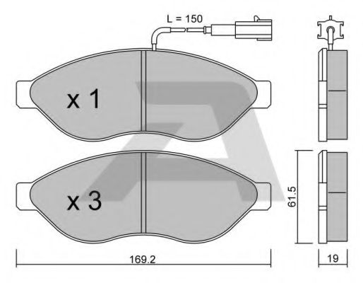 set placute frana,frana disc