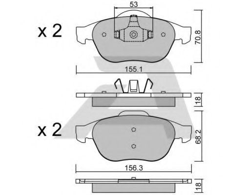 set placute frana,frana disc