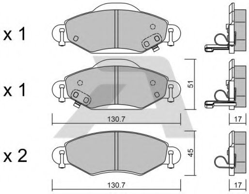 set placute frana,frana disc