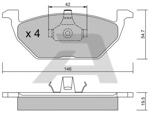 set placute frana,frana disc