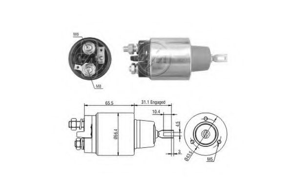 Solenoid, electromotor