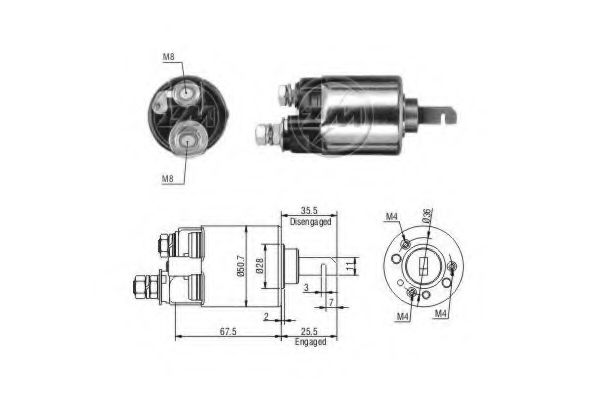 Solenoid, electromotor