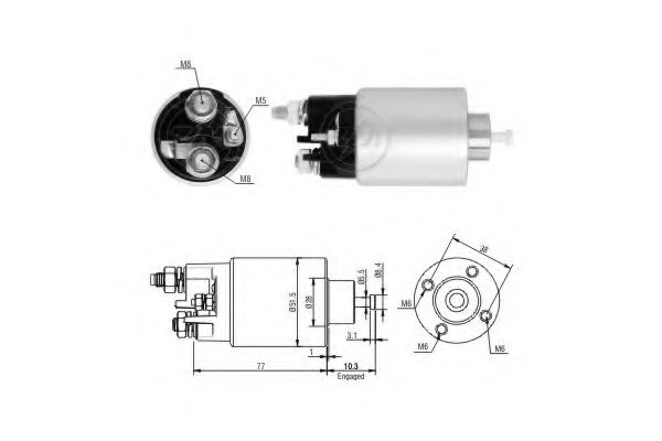 Solenoid, electromotor