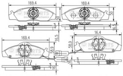 set placute frana,frana disc