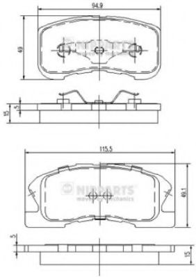 set placute frana,frana disc