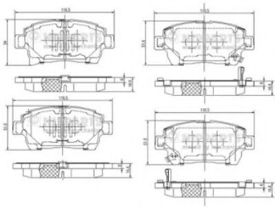 set placute frana,frana disc