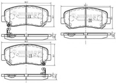 set placute frana,frana disc