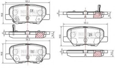 set placute frana,frana disc