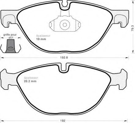 set placute frana,frana disc