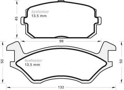 set placute frana,frana disc