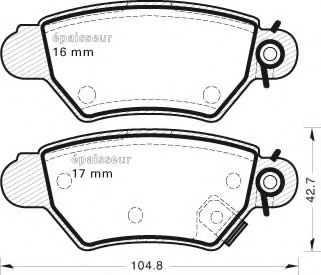 set placute frana,frana disc