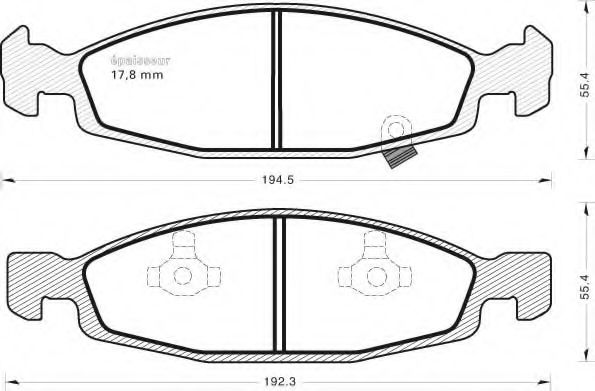 set placute frana,frana disc