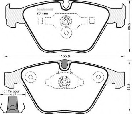 set placute frana,frana disc