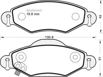 set placute frana,frana disc