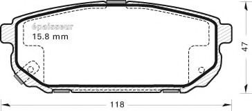 set placute frana,frana disc