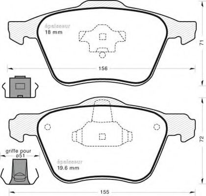 set placute frana,frana disc