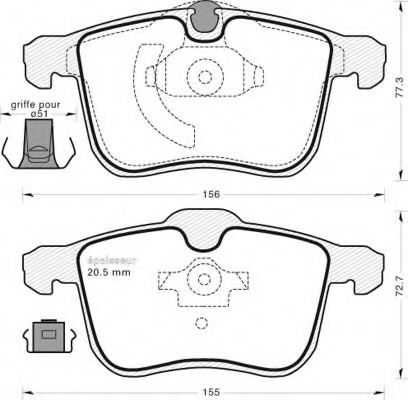 set placute frana,frana disc