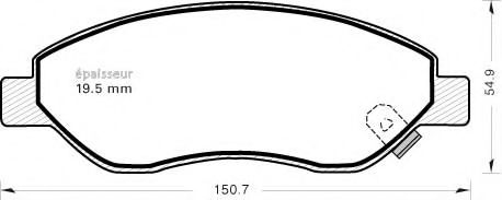 set placute frana,frana disc