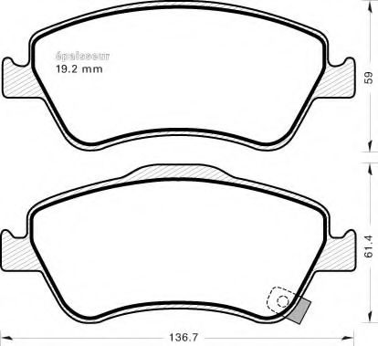 set placute frana,frana disc