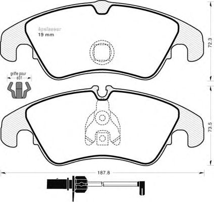 set placute frana,frana disc