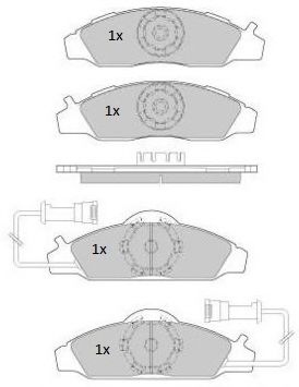 set placute frana,frana disc