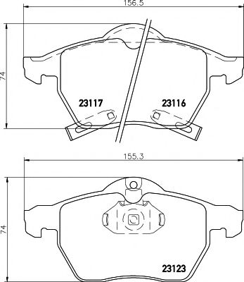 set placute frana,frana disc