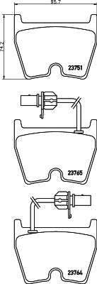 set placute frana,frana disc