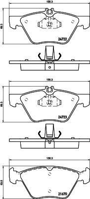 set placute frana,frana disc