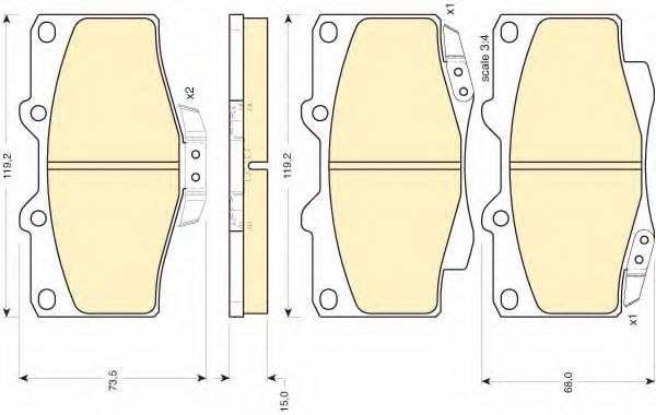 set placute frana,frana disc