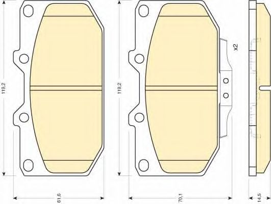 set placute frana,frana disc