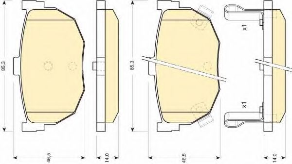 set placute frana,frana disc