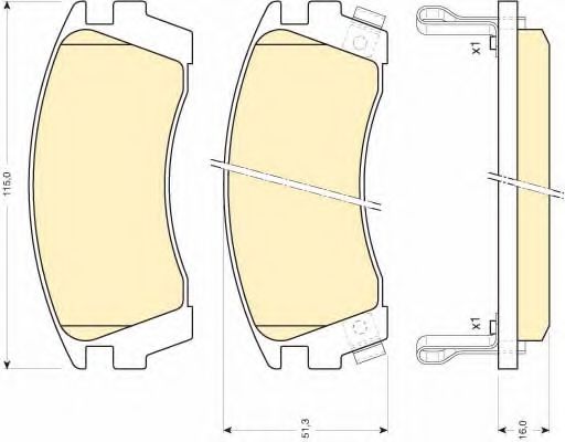 set placute frana,frana disc