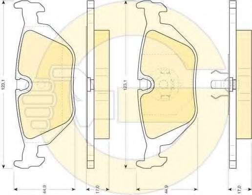 set placute frana,frana disc